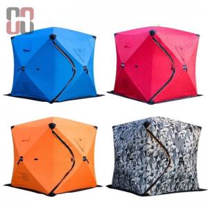 Multi color cube ice fishing tent